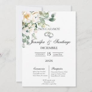 Invitación de boda tema greenery  invitation