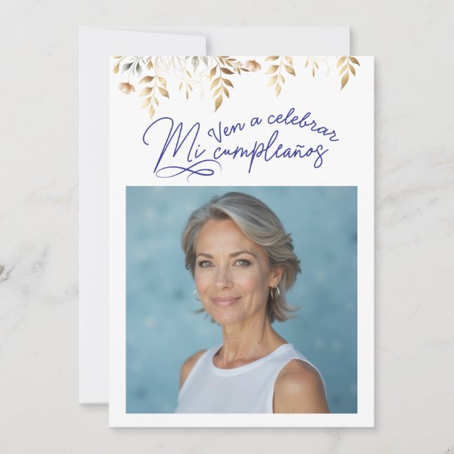 Invitación de cumpleaños de 50 años con foto invitation (Front)