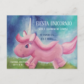 INVITACIÓN DE CUMPLEAÑOS - FIESTA UNICORNIO POSTCARD