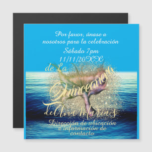 Invitación de fiesta de cumpleaños de la sirena magnetic invitation