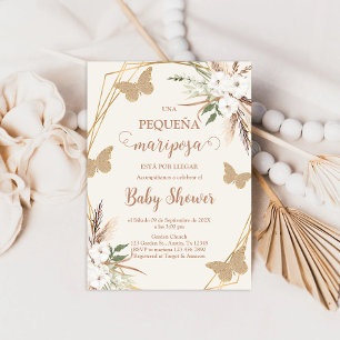 Invitación de Mariposa Baby Shower en español Invitation