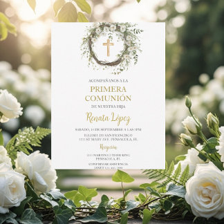 Invitación de primera comunión para niño o niña. invitation