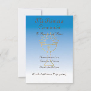 Invitación de Primera Comunión Para Niño Save The Date