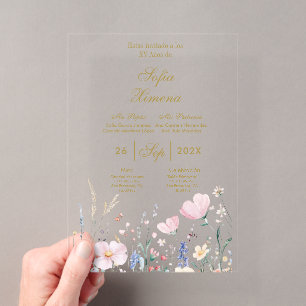 Invitación de quinceañera elegante acrylic invitations