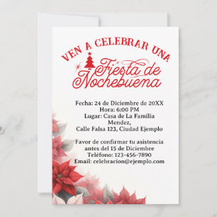 Invitación en Español Fiesta de Nochebuena Spanish Invitation