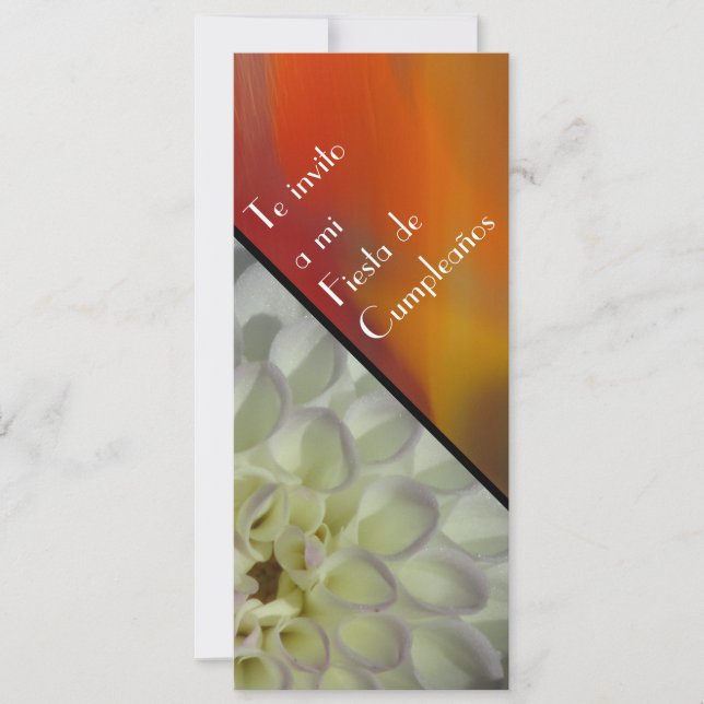 Invitación - Fiesta de Cumpleaños - Dalia Blanca Invitation (Front)