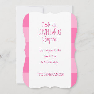 Invitación - Fiesta Sorpresa de cumpleaños - Rosa Invitation