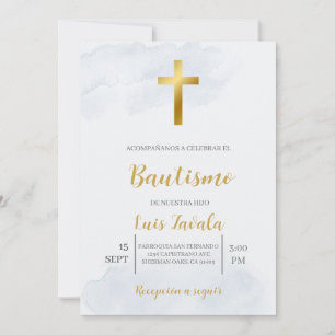 Invitación minimalista para bautismo invitation