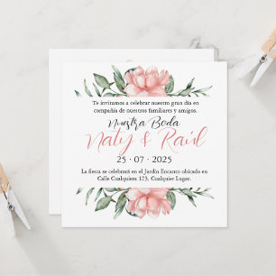 Invitación para Bodas Rosa Pastel Invitation