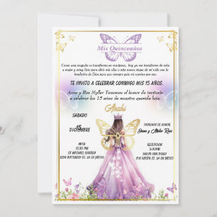 Invitación para fiestas de Quinceaños Invitation