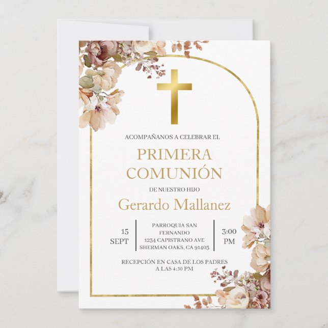 Invitación para primera comunión  invitation (Front)
