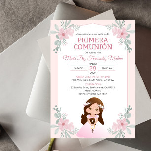 Invitacion Primera Comunion Girl First Communion Invitation