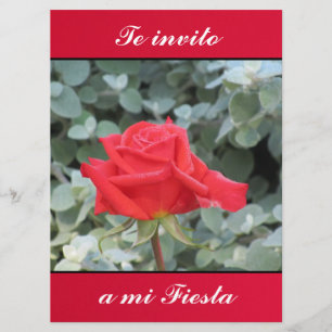 Invitación - Te invito a mi Fiesta - La Rosa Roja Invitation