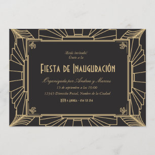 Invitación temática de 1920 fiesta de inauguración invitation
