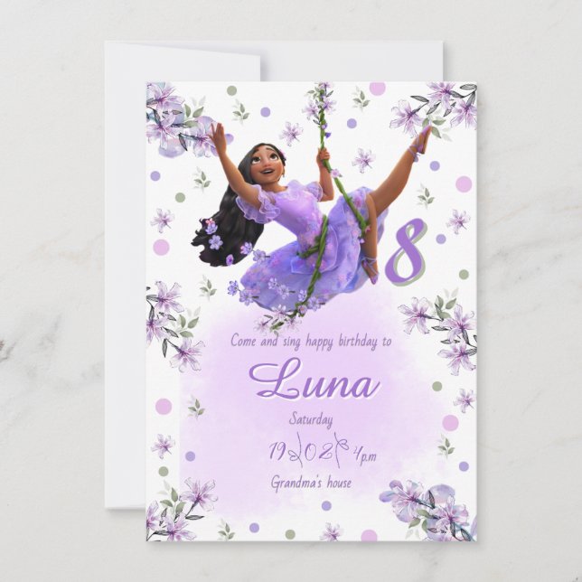 Invitación Template Isabella's Birthday Invitation (Front)