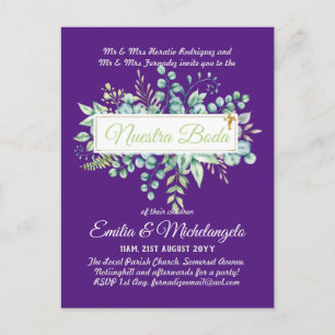 Invitaciones De Boda Baratas HOJAS Modernas Postcard