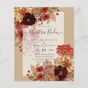 Invitaciones de Boda, Spanish Wedding Budget Fall Flyer