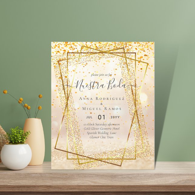 Invitaciones de Boda, Spanish Wedding GOLD Budget (Creator Uploaded)