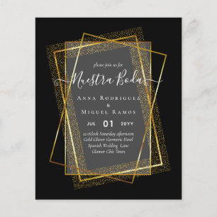 Invitaciones de Boda, Spanish Wedding GOLD Budget Flyer
