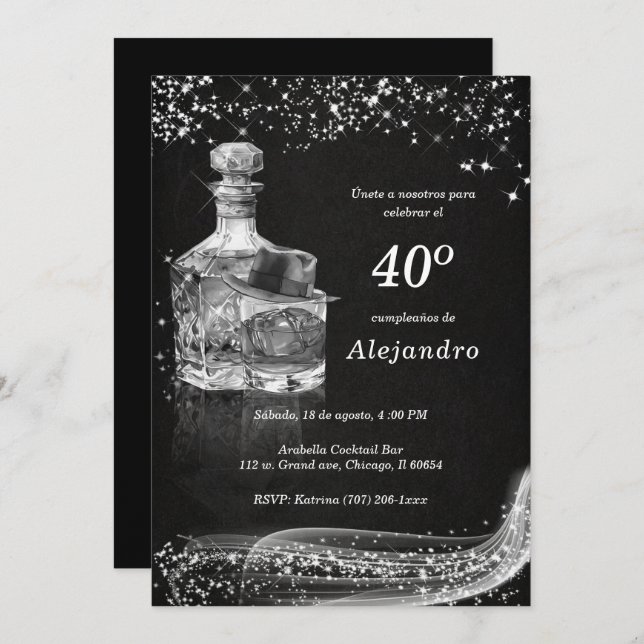 Invitaciones Personalizadas Modernas Para Hombre Invitation (Front/Back)