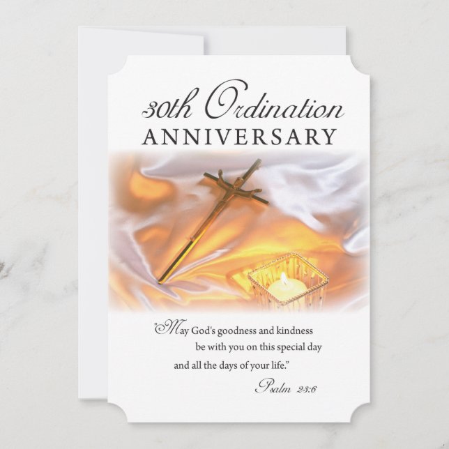 Invitation 30th Ordination Anniversary, Cross Can (Front)