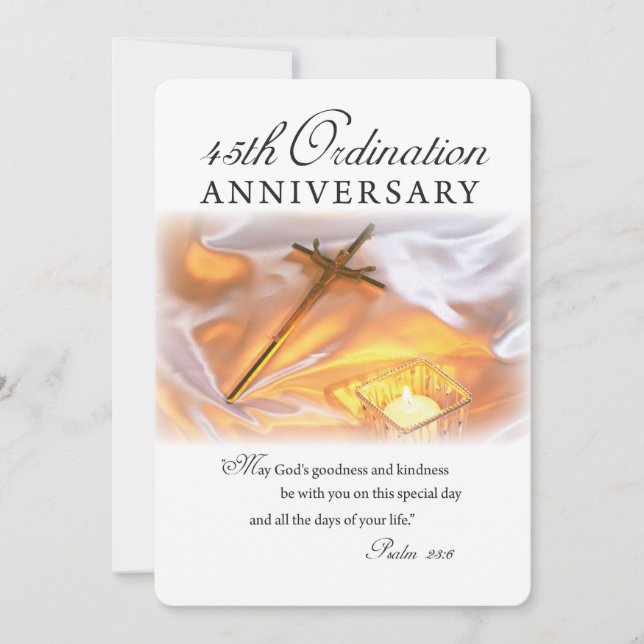 Invitation 45th Ordination Anniversary, Cross, Can (Front)