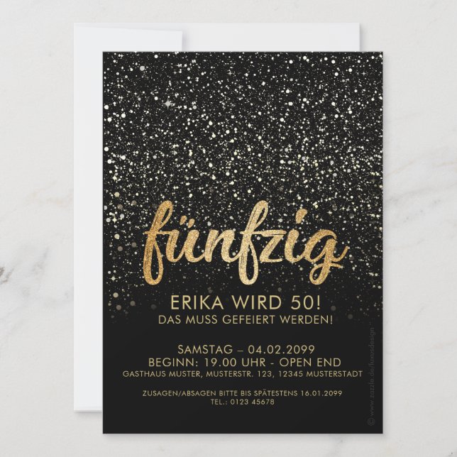 Invitation 50th Birthday "Party Decorations" (Front)