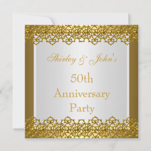 Invitation 50th Wedding Anniversary Party Gold