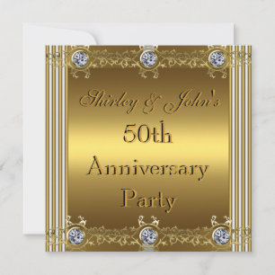 Invitation 50th Wedding Anniversary Party Gold