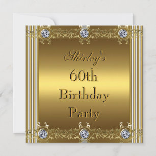 Invitation 60th Birthday Party Gold