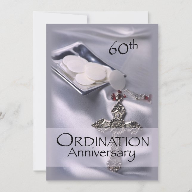 Invitation 60th Ordination Anniversary Silver Pate (Front)