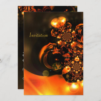 Invitation Abstract Art Orange Jewels