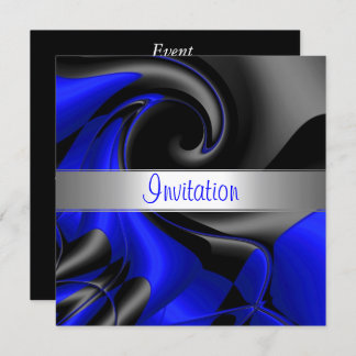 Invitation Abstract Blue Curve