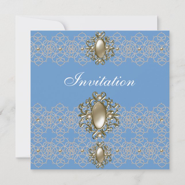 Invitation All Occasions Art Nouveau Lace Jewel (Front)