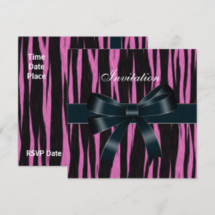 Invitation All Occasions Black Pink Bow