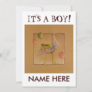 Invitation - Announcement Cards - Carousel Stork
