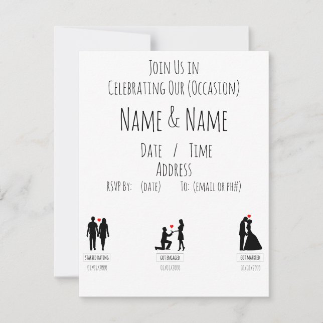 Invitation Announcement Minimalist Note Cards (Front)
