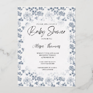 Invitation baby shower Toile Desing-Customizable