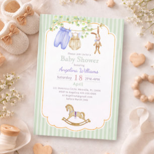 Invitation baby shower with charming designs.