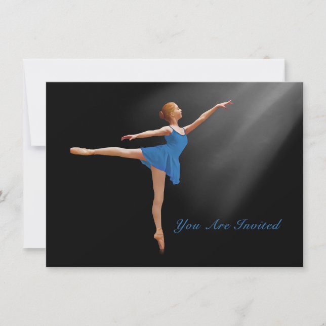 Invitation, Ballerina in Arabesque, Customisable Invitation (Front)