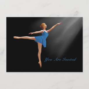 Invitation, Ballerina in Arabesque, Customisable Invitation