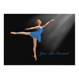 Invitation, Ballerina in Arabesque, Customizable Invitation