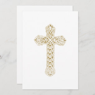 Invitation Baptism Ornate Cross
