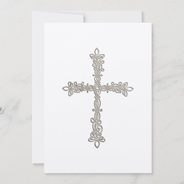 Invitation Baptism Silver Cross (Back)