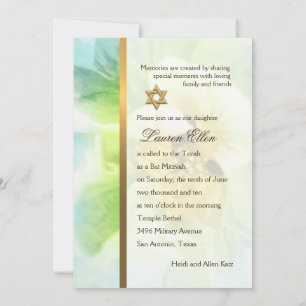 Invitation Bat Mitzvah Floral Fantasy