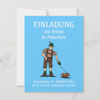 Invitation BEER FESTIVAL Lederhosen Bavarian Dog