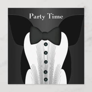Invitation Birthday Black Tie Suit
