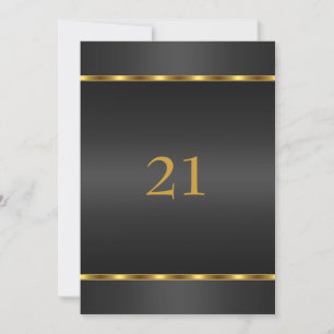 Invitation Birthday Glamour Black and Gold