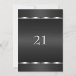 Invitation Birthday Glamour Black and Silver