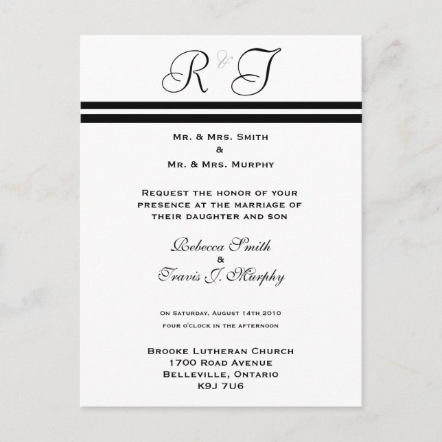 Invitation - Black Line (Front)